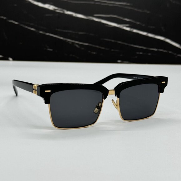 NEW MIU MIU MU10ZS 1AB5S0 WOMEN MIU MIU BLACK GOLD SUNGLASSES MU 10ZS 1AB5S0 - Picture 5 of 13